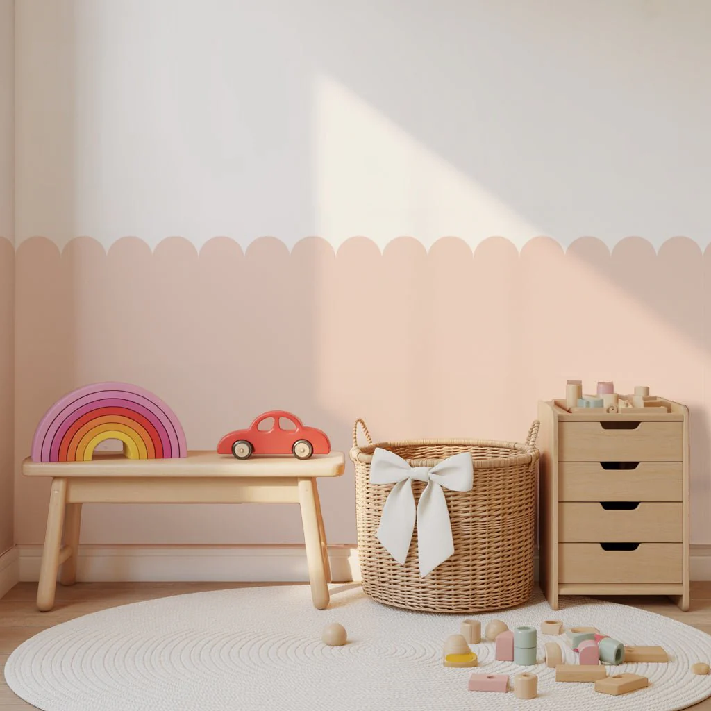 Block Coloured Scalloped Panel Wall Sticker - Image 8