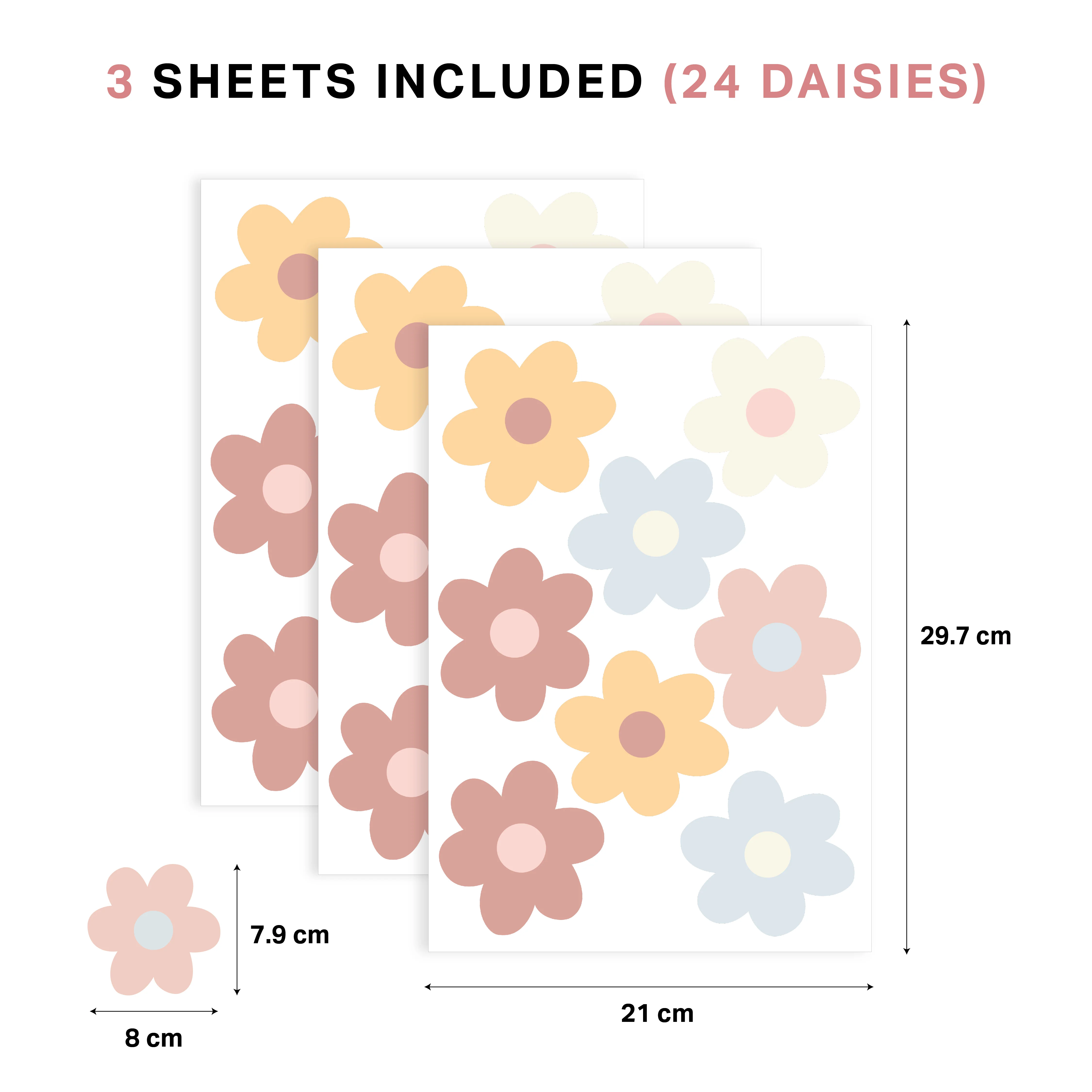 Colourful Daisy Flowers Nursery Wall Stickers - Image 4