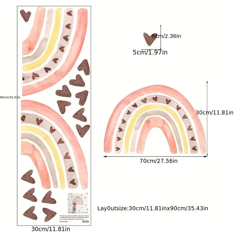 Heart Rainbow Nursery Wall Sticker - Image 5