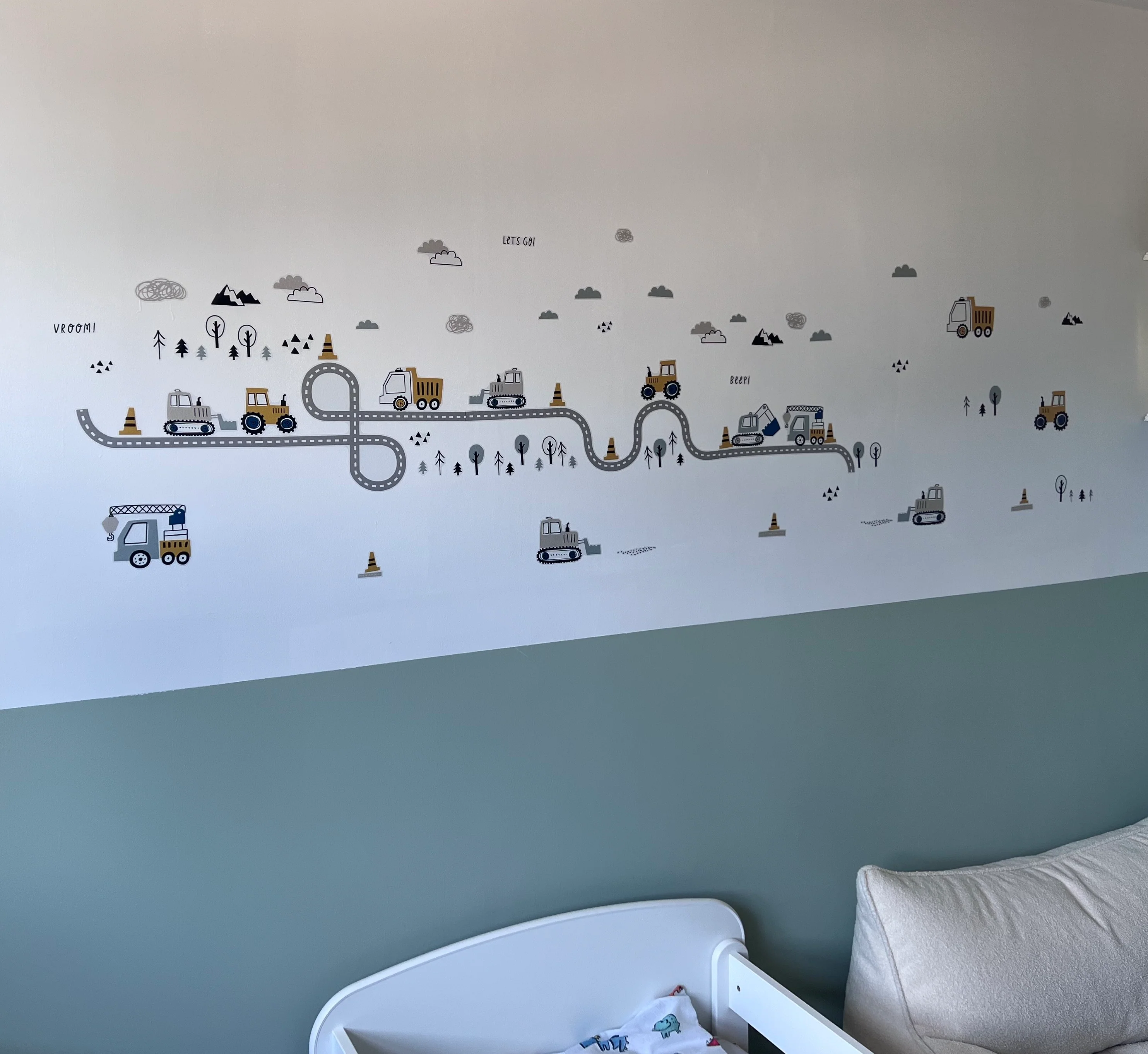 Truck, Tractor and Digger On The Road Nursery Wall Stickers - Image 4